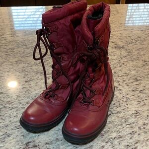 Coach Burgundy Lace-Up Boots